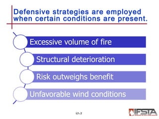 Defensive strategies are employed
when certain conditions are present.
17–7
 