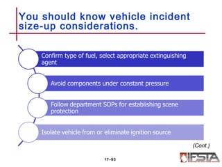 You should know vehicle incident
size-up considerations.
17–93
(Cont.)
 