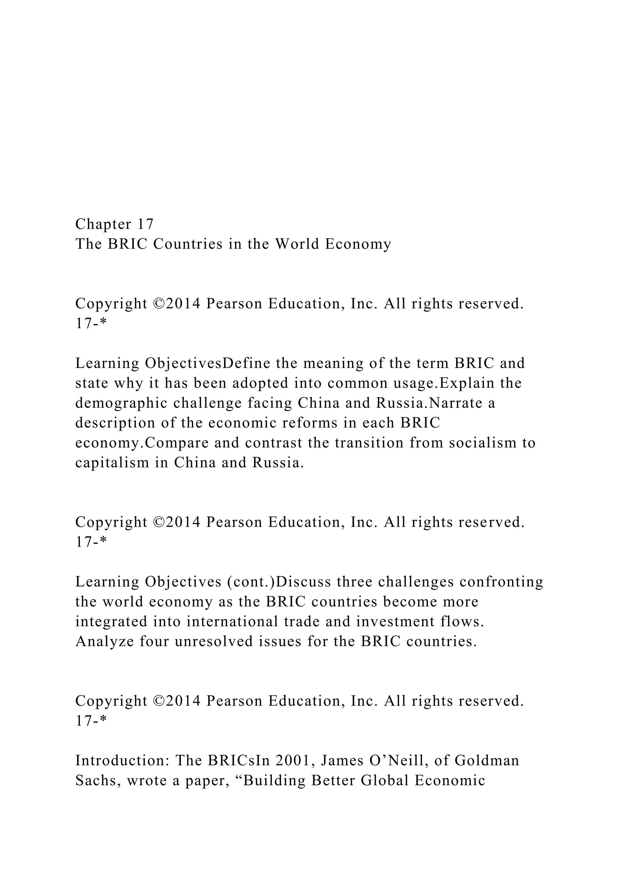 Chapter 17The BRIC Countries in the World Economy.docx