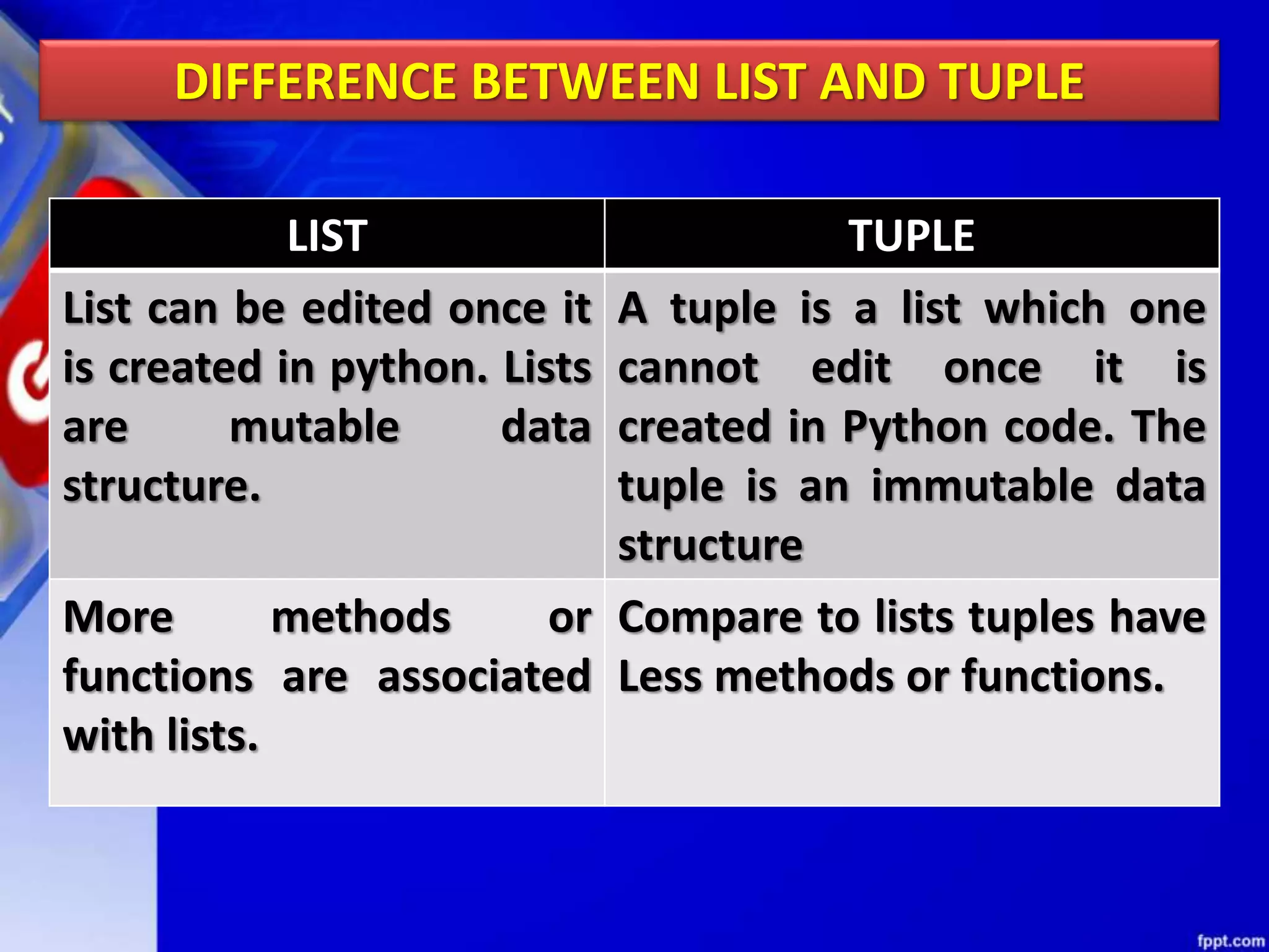Chapter 17 Tuples | PPTX | Programming Languages | Computing