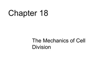 Chapter 18


     • The Mechanics of Cell
       Division
 
