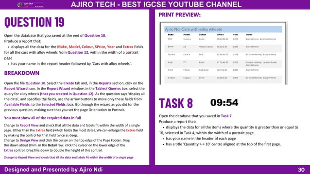 IGCSE ICT (0417/0983) - Databases - Ajiro Tech | PDF
