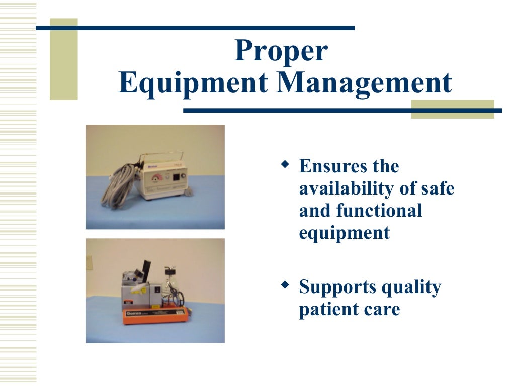 Chapter 18 patient care equipment management