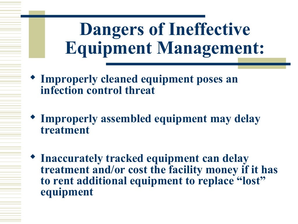 Chapter 18 patient care equipment management