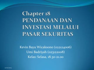 Kevin Bayu Wicaksono (022124006)
                 Umi Badriyah (023122008)
                  Kelas: Selasa, 18.30-21.00


12/02/2013
 