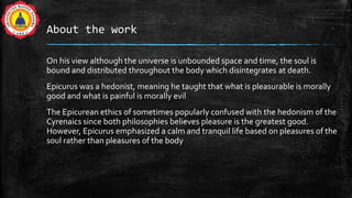 "Pleasure is the good" by Epicurus | PPTX