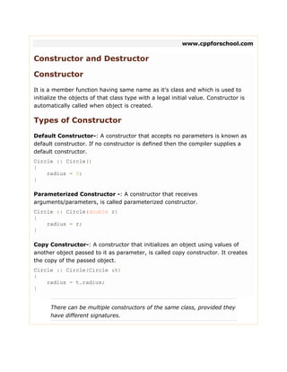 Chapter19 constructor-and-destructor | PDF