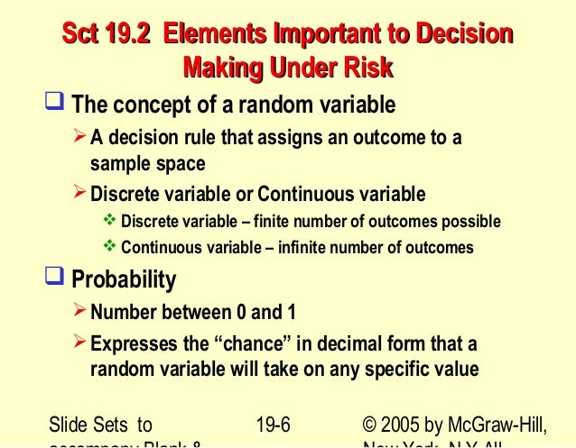 Chapter 19 Decision Making Under Risk