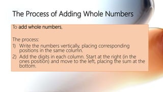 Chapter 1 addition and subtraction of whole numbers | PPTX | Physics ...