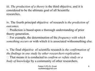 iii. The production of a theory is the third objective, and it is
considered to be the ultimate goal of all Scientific
res...