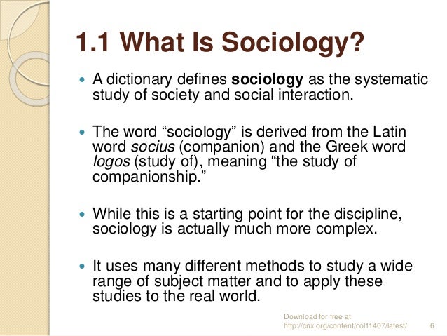 Chapter 1 An Introduction To Sociology