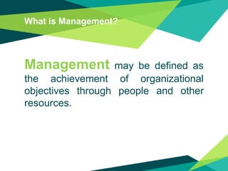 An overview of Management and Organization | PPTX