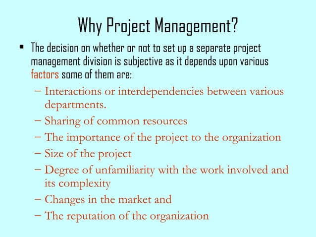 Chapter 1 An Overview Of Project Management