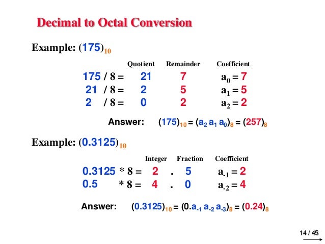 Octal a decimal