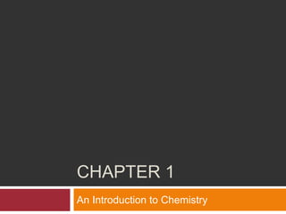 CHAPTER 1
An Introduction to Chemistry
 