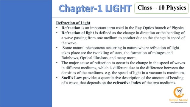 chapter 1 LIGHT: reflection and refraction class 10 physics.pptx