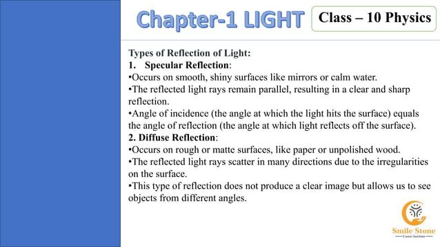 chapter 1 LIGHT: reflection and refraction class 10 physics.pptx
