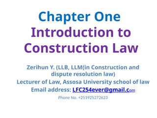 chapter 1: Introduction to construction law and contract . ppt | PPTX