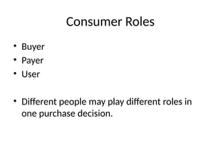 Consumer Roles Comprehensive Overview of Consumer Behavior: Models, Processes, and ...
