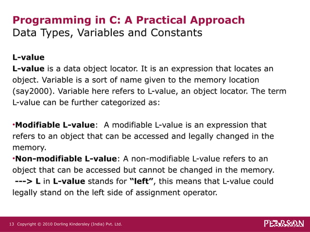 Chapter1 c programming data types, variables and constants | PPT