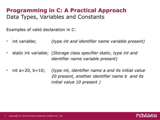 Chapter1 c programming data types, variables and constants | PPT