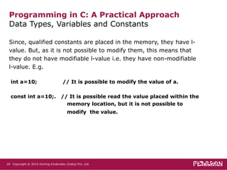 C Prog. - Data Types, Variables and Constants | PPT