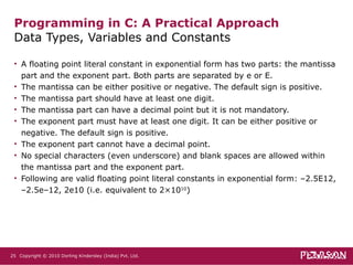 C Prog. - Data Types, Variables and Constants | PPT