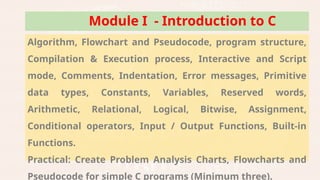 CS25C01 Computer Programming C Chapter 1 | PPTX