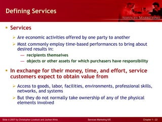 Services In Economics Examples Chapter 1 Creating Value in the Service Economy (Service Marketing ...