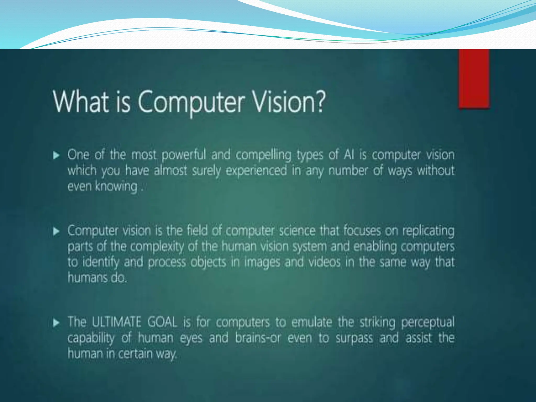 chAPTER1CV.pptx is abouter computer vision in artificial intelligence | PPT