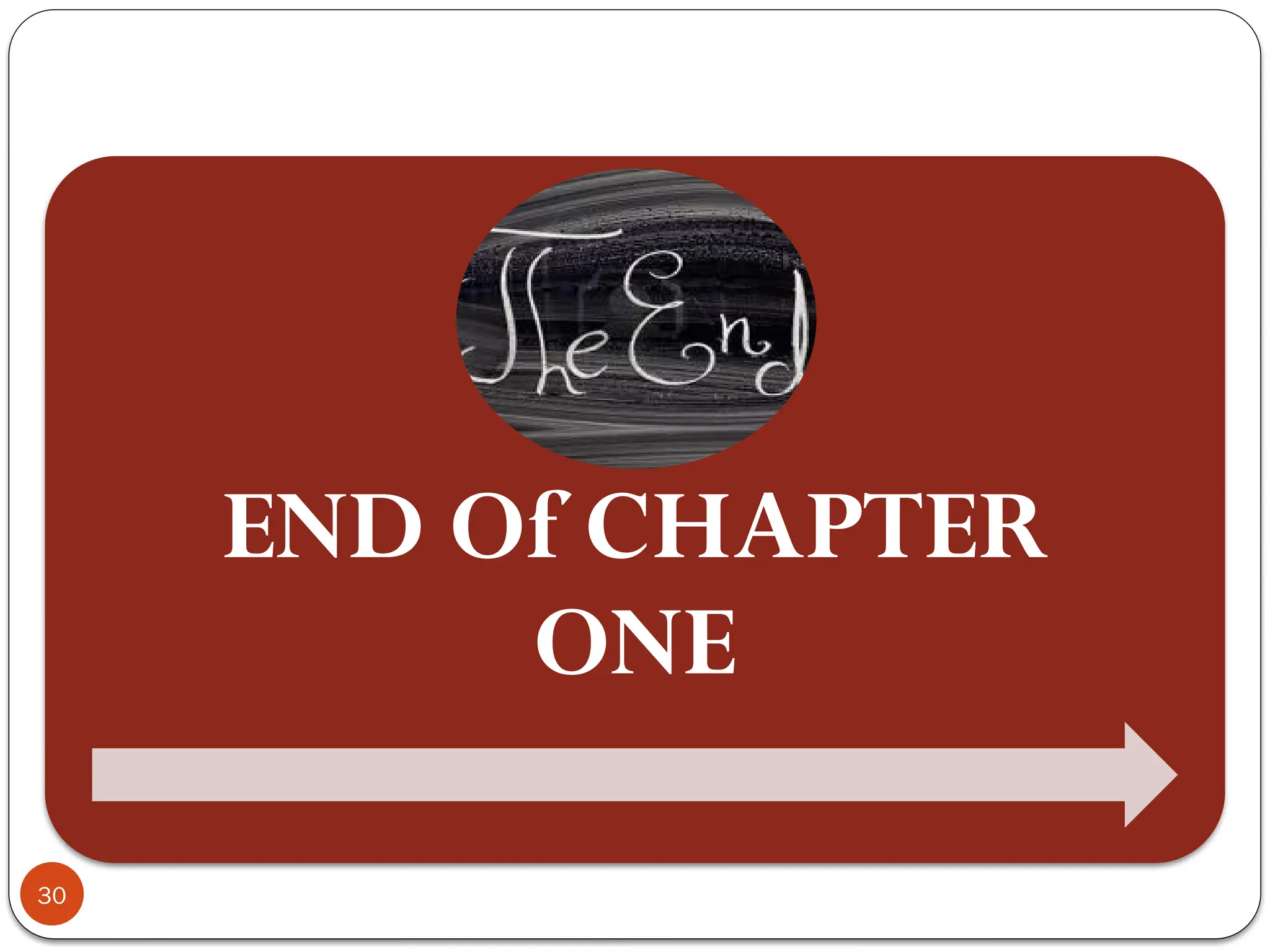 END Of CHAPTER
ONE
30
 