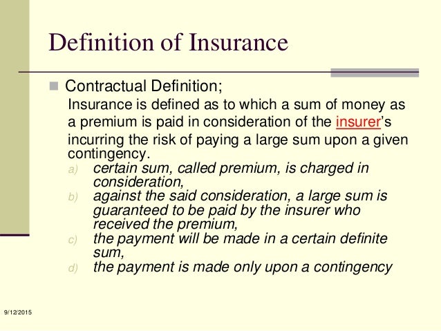 Chapter 1[definition and nature of insurance]