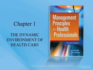 THE DYNAMIC
ENVIRONMENT OF
HEALTH CARE
Chapter 1
 