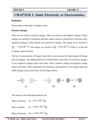 Chapter (1) electrostatics | PDF