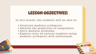 Comprehensive Exploration of Modular Arithmetic and Congruence ...