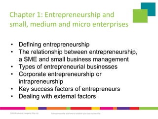 ©2019 Juta and Company (Pty) Ltd Entrepreneurship and how to establish your own business 6e
Chapter 1: Entrepreneurship an...