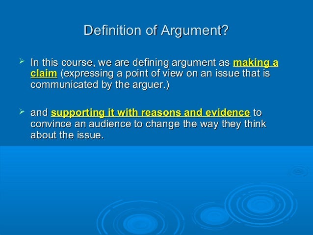 meaning of argumentative