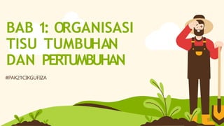 BAB 1: ORGANISASI
TISU TUMBUHAN
DAN PERTUMBUHAN
#PAK21CIKGUFIZA
 