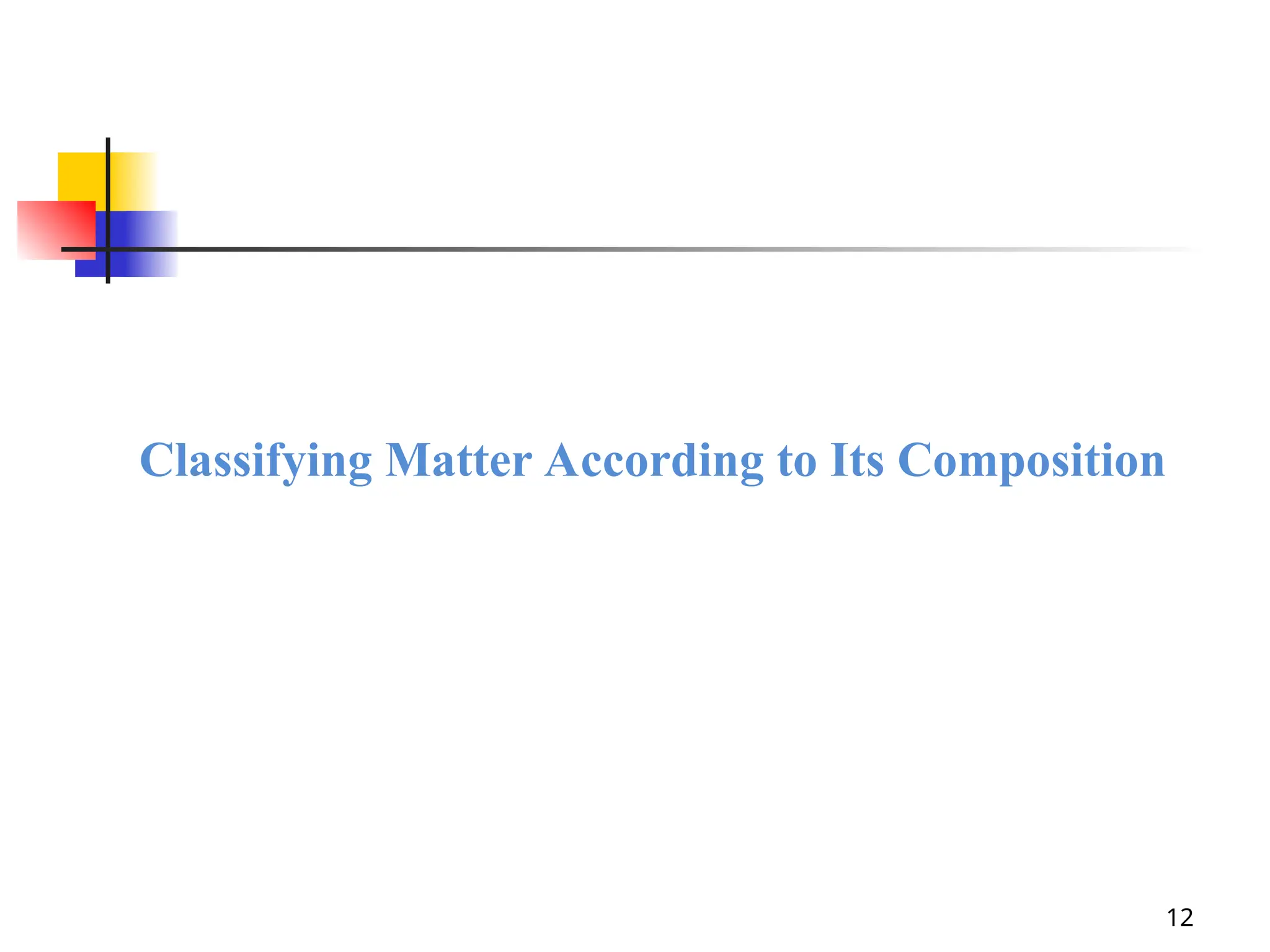Classifying Matter According to Its Composition
12
 