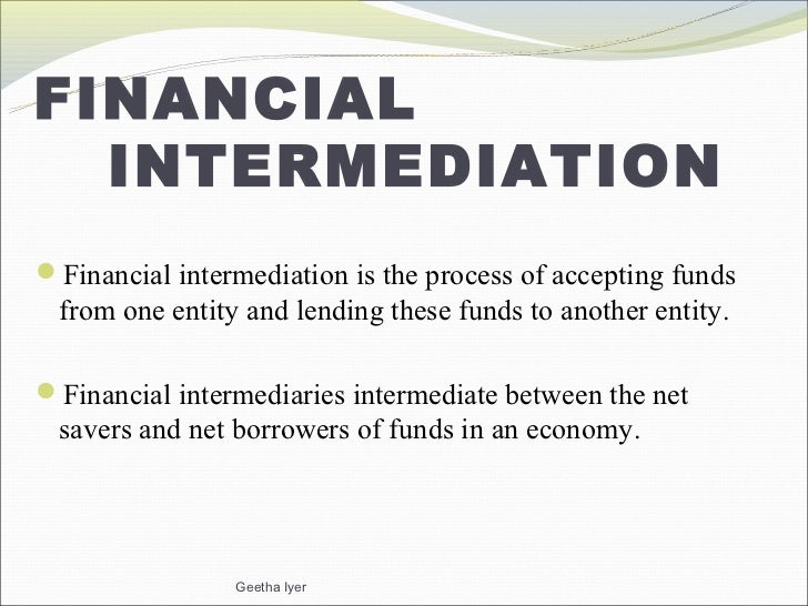 chapter1 financial intermediary financial intermediaries