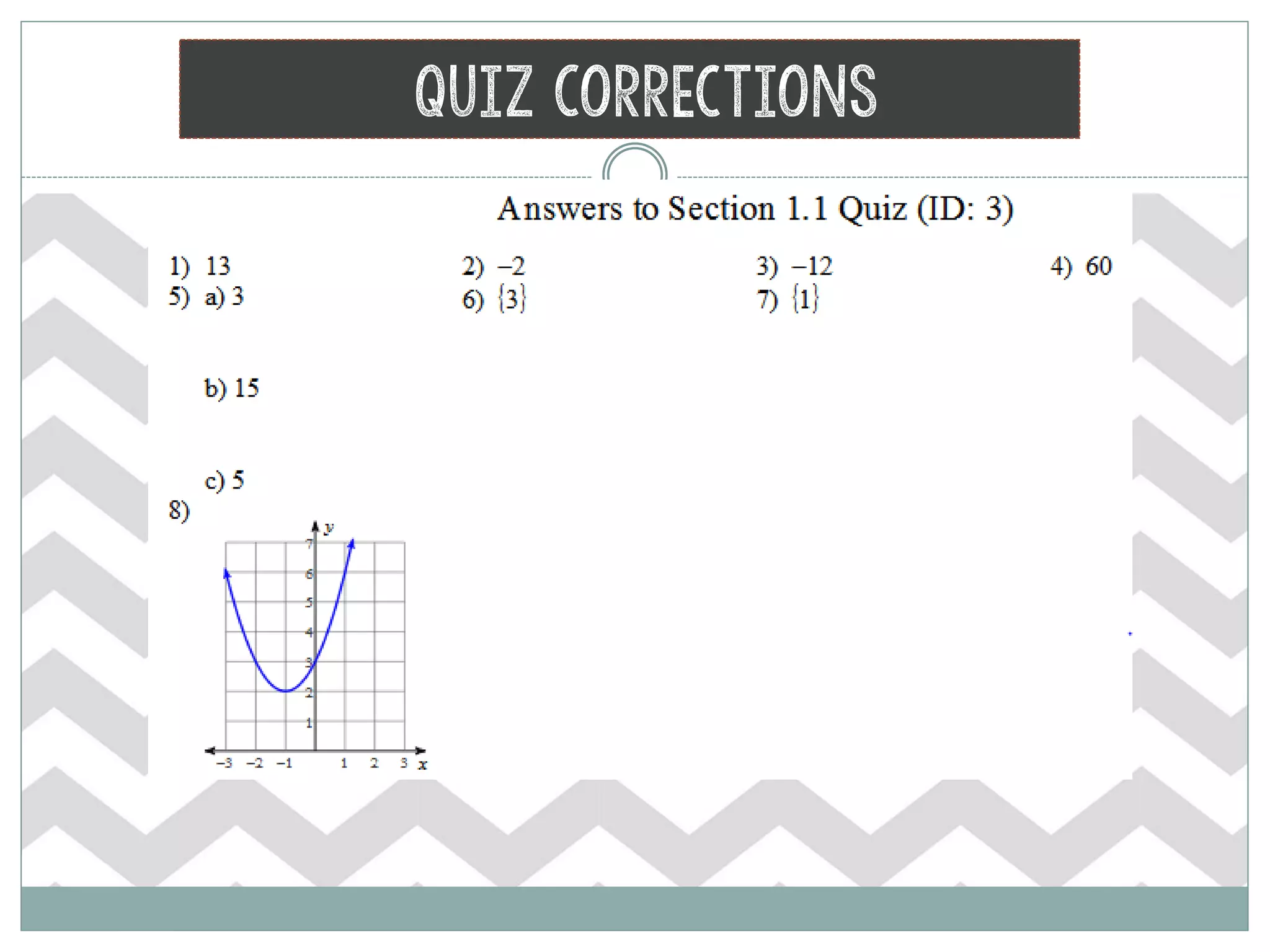 Quiz Corrections
 