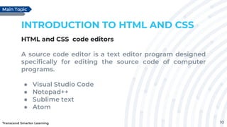 CHAPTER 1_ HTML and CSS Introduction Module | PPTX | Web Design and ...
