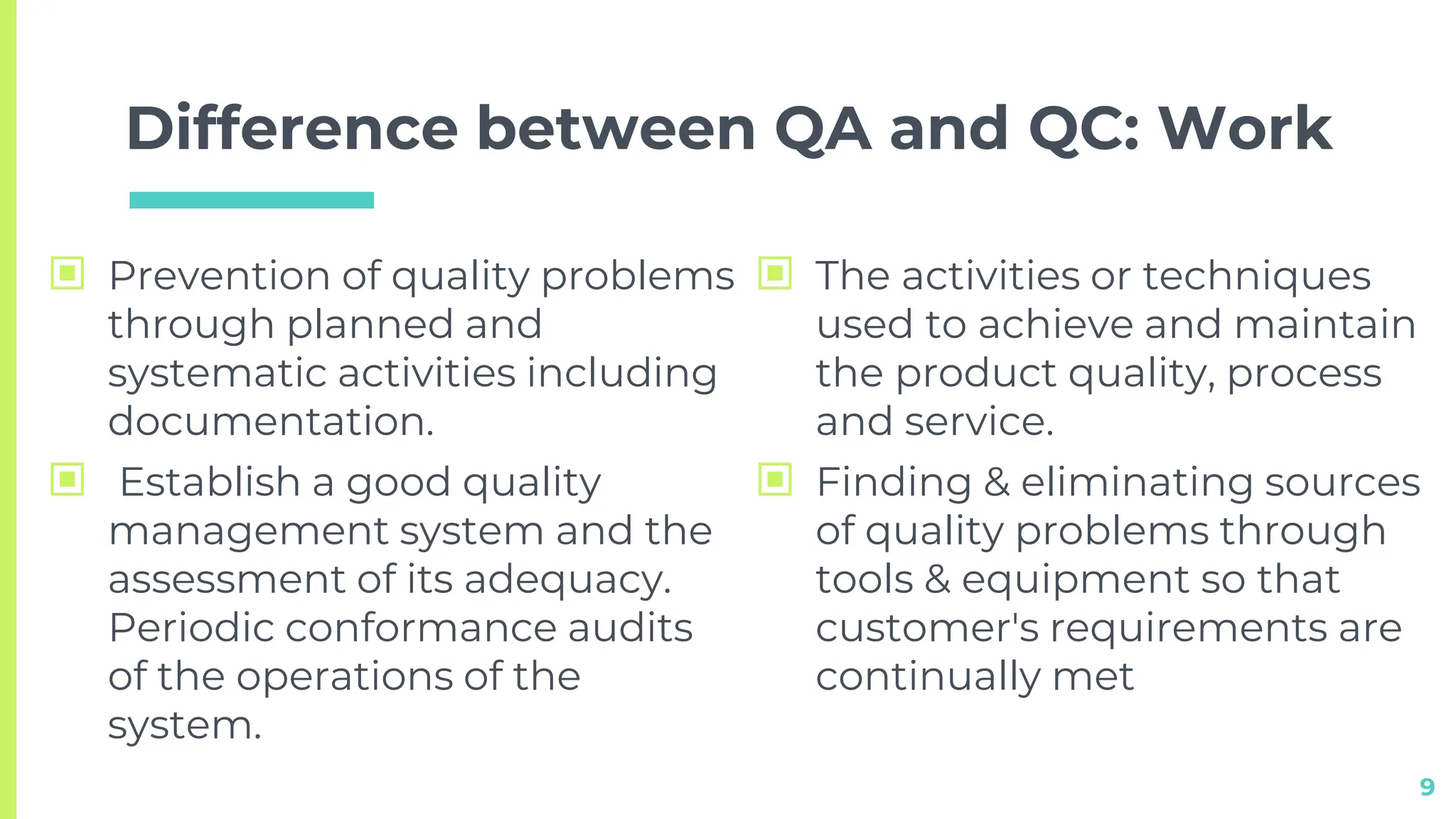 Chapter 1 QA & QC, ROLES AND RESPONISIBILITIES | PPT
