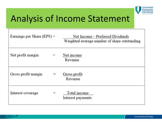 Analysis of Income Statement
 