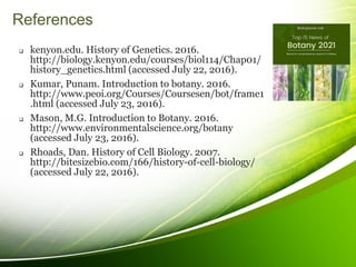 Comprehensive History and Modern Advances in Botany: From Ancient ...