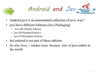 java and android integration explained | pdf | java... Chapter 1 Introduction to android.ppt pl | PPT