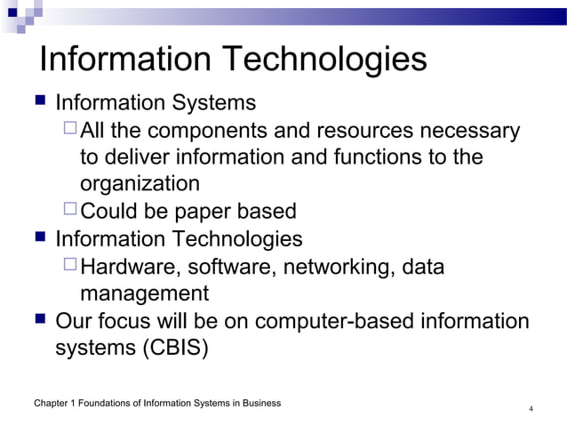 Chapter 1 introduction to information system | PPT | IT and Internet ...