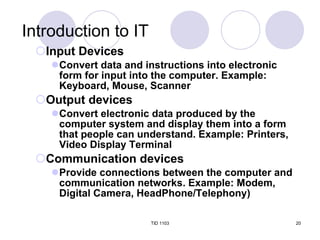 TID Chapter 1 Introduction To Information Technology | PPT