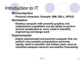 TID Chapter 1 Introduction To Information Technology | PPT