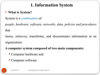 Chapter 1 Introduction to Information systems | PPTX